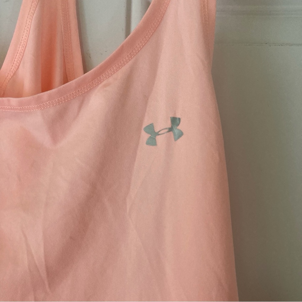 UNDER ARMOUR Heat Gear Loose Fit Lightweight Peach Tank Top Womens Large - Picture 5 of 9